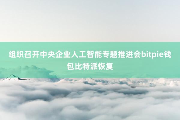 组织召开中央企业人工智能专题推进会bitpie钱包比特派恢复