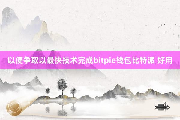 以便争取以最快技术完成bitpie钱包比特派 好用