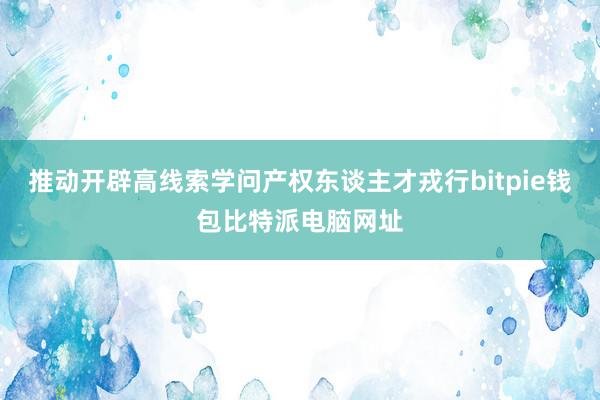 推动开辟高线索学问产权东谈主才戎行bitpie钱包比特派电脑网址