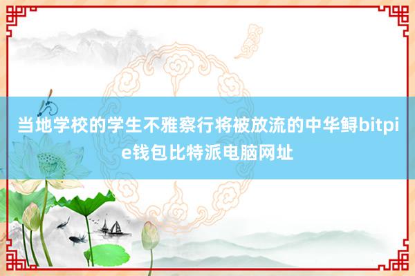 当地学校的学生不雅察行将被放流的中华鲟bitpie钱包比特派电脑网址