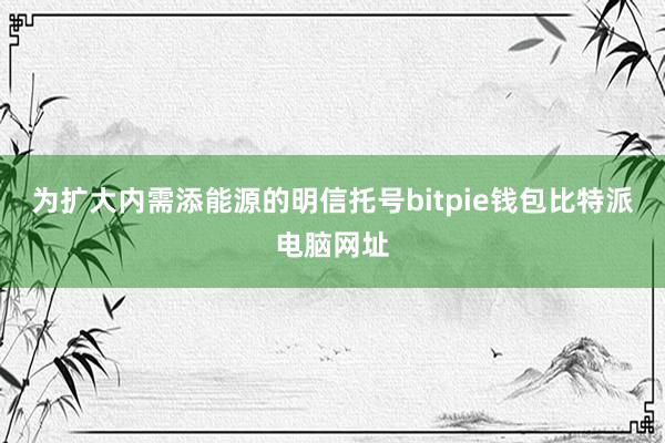 为扩大内需添能源的明信托号bitpie钱包比特派电脑网址