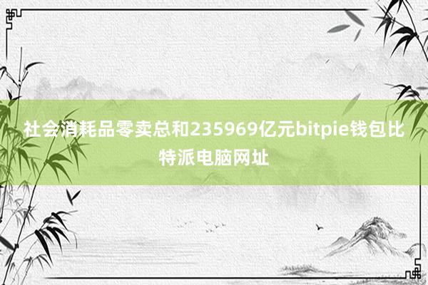 社会消耗品零卖总和235969亿元bitpie钱包比特派电脑网址