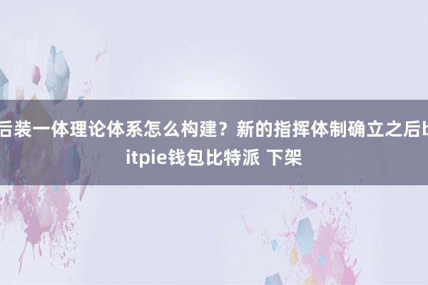 后装一体理论体系怎么构建？新的指挥体制确立之后bitpie钱包比特派 下架