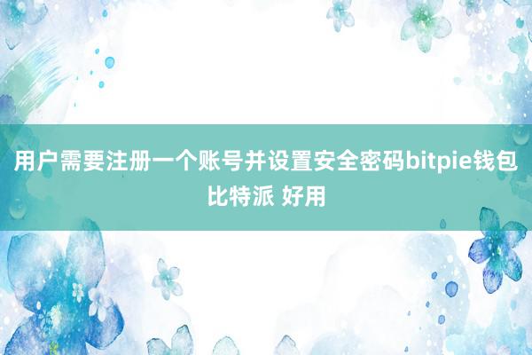 用户需要注册一个账号并设置安全密码bitpie钱包比特派 好用