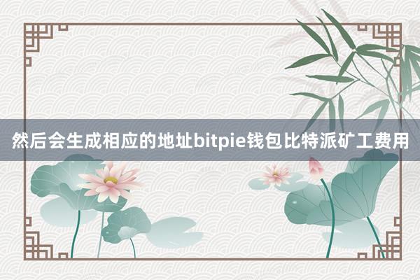 然后会生成相应的地址bitpie钱包比特派矿工费用