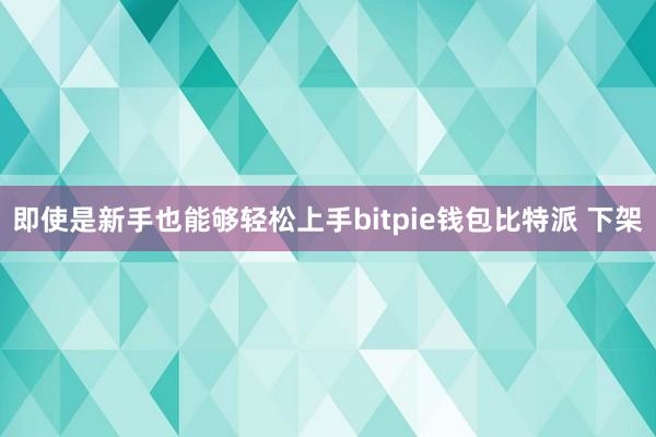 即使是新手也能够轻松上手bitpie钱包比特派 下架