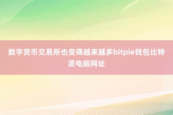 数字货币交易所也变得越来越多bitpie钱包比特派电脑网址