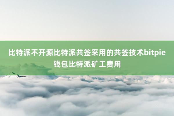 比特派不开源比特派共签采用的共签技术bitpie钱包比特派矿工费用