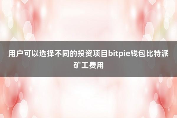 用户可以选择不同的投资项目bitpie钱包比特派矿工费用