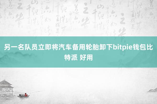 另一名队员立即将汽车备用轮胎卸下bitpie钱包比特派 好用