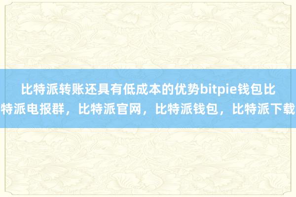 比特派转账还具有低成本的优势bitpie钱包比特派电报群，比特派官网，比特派钱包，比特派下载