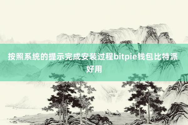 按照系统的提示完成安装过程bitpie钱包比特派 好用