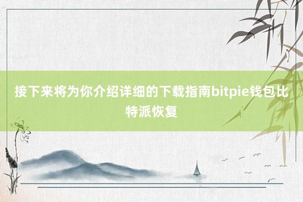 接下来将为你介绍详细的下载指南bitpie钱包比特派恢复