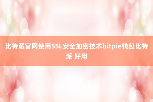 比特派官网使用SSL安全加密技术bitpie钱包比特派 好用