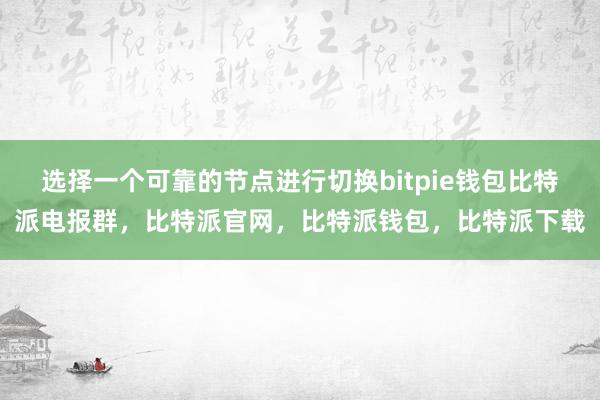 选择一个可靠的节点进行切换bitpie钱包比特派电报群，比特派官网，比特派钱包，比特派下载