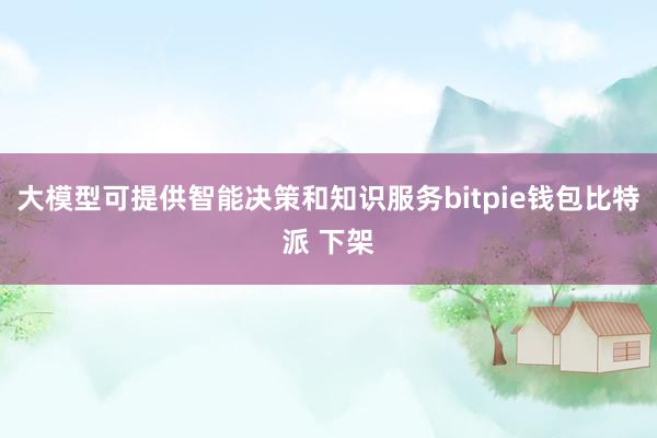 大模型可提供智能决策和知识服务bitpie钱包比特派 下架