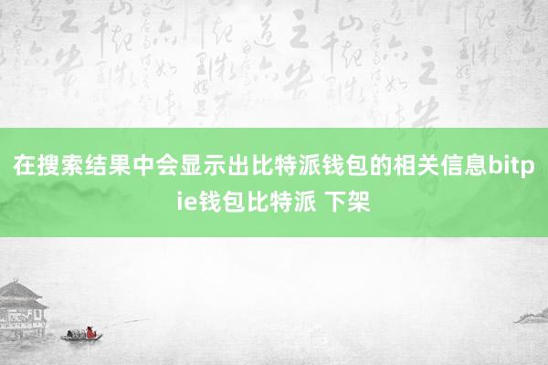 在搜索结果中会显示出比特派钱包的相关信息bitpie钱包比特派 下架