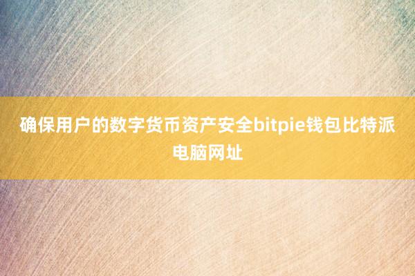 确保用户的数字货币资产安全bitpie钱包比特派电脑网址