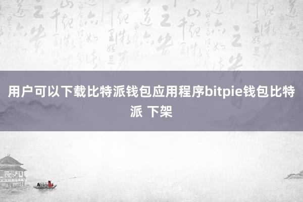 用户可以下载比特派钱包应用程序bitpie钱包比特派 下架