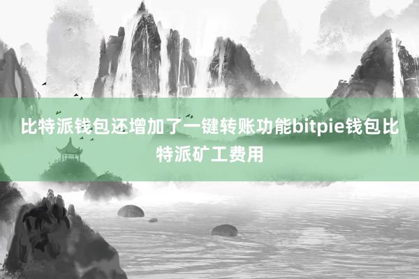 比特派钱包还增加了一键转账功能bitpie钱包比特派矿工费用