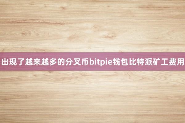 出现了越来越多的分叉币bitpie钱包比特派矿工费用