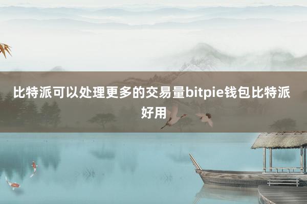 比特派可以处理更多的交易量bitpie钱包比特派 好用