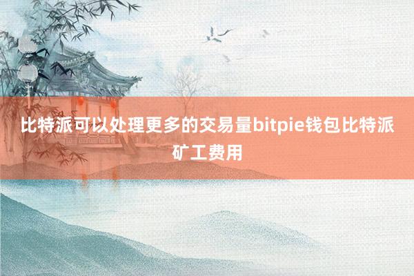 比特派可以处理更多的交易量bitpie钱包比特派矿工费用