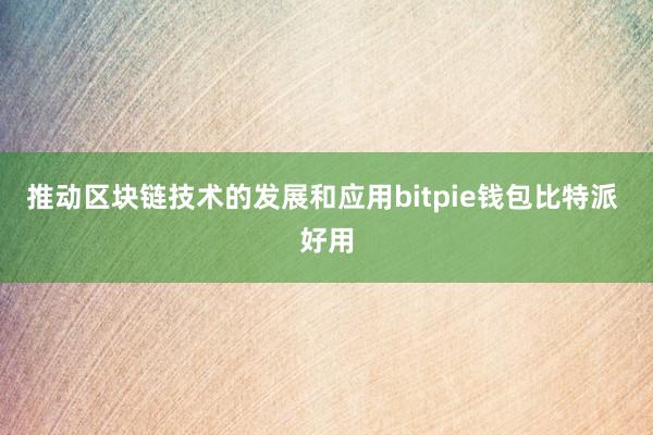 推动区块链技术的发展和应用bitpie钱包比特派 好用