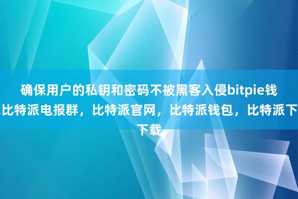 确保用户的私钥和密码不被黑客入侵bitpie钱包比特派电报群，比特派官网，比特派钱包，比特派下载