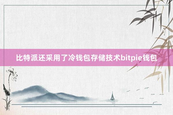 比特派还采用了冷钱包存储技术bitpie钱包