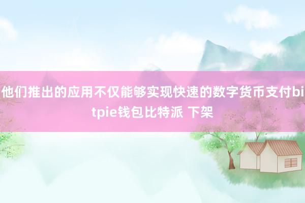 他们推出的应用不仅能够实现快速的数字货币支付bitpie钱包比特派 下架