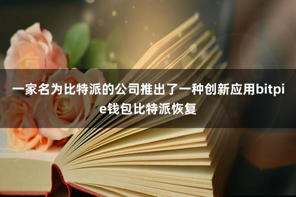 一家名为比特派的公司推出了一种创新应用bitpie钱包比特派恢复