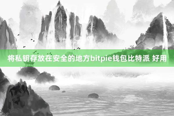 将私钥存放在安全的地方bitpie钱包比特派 好用