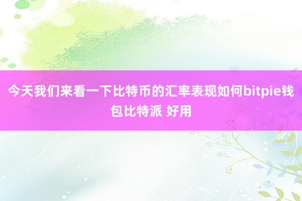 今天我们来看一下比特币的汇率表现如何bitpie钱包比特派 好用