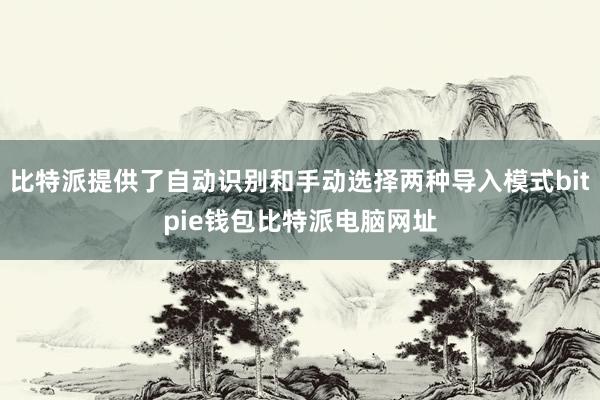 比特派提供了自动识别和手动选择两种导入模式bitpie钱包比特派电脑网址