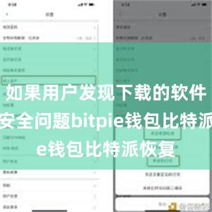 如果用户发现下载的软件存在安全问题bitpie钱包比特派恢复