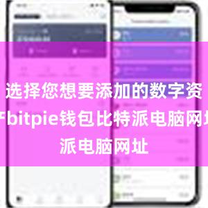 选择您想要添加的数字资产bitpie钱包比特派电脑网址