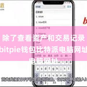 除了查看资产和交易记录bitpie钱包比特派电脑网址