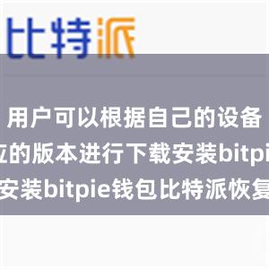 用户可以根据自己的设备选择相应的版本进行下载安装bitpie钱包比特派恢复