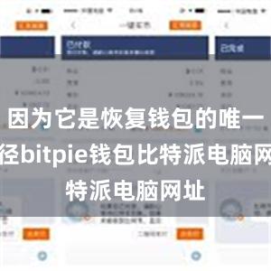 因为它是恢复钱包的唯一途径bitpie钱包比特派电脑网址