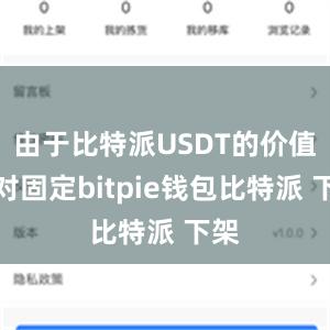 由于比特派USDT的价值相对固定bitpie钱包比特派 下架