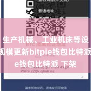 生产机械、工业机床等设备大规模更新bitpie钱包比特派 下架