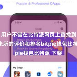 用户不错在比特派网页上查找到各大往来所的评价和排名bitpie钱包比特派 下架