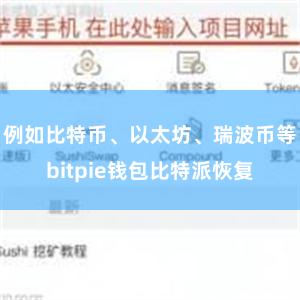 例如比特币、以太坊、瑞波币等bitpie钱包比特派恢复